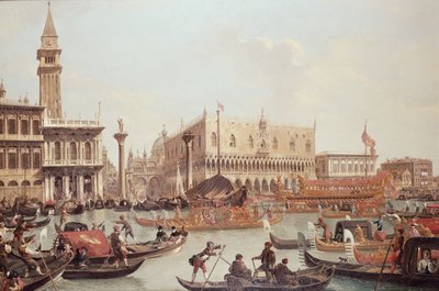 Blick auf den Dogenpalast und die Piazzetta, Venedig von Giuseppe Bernardino Bison